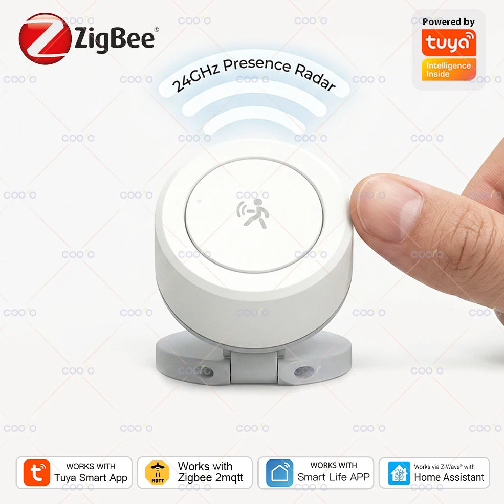 ZigBee 24G Human Presence Detector Minimum MmWave Radar Motion Sensor with Magnetic Bracket for Smart Life Tuya Hub Zigbee2mqtt