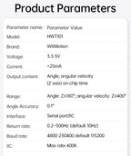 WitMotion HWT101CT High Precision Z-Axis Gyroscope Angle Sensor MEMS Inclinometer axis no drift Module for Robot ROS Drone AGV
