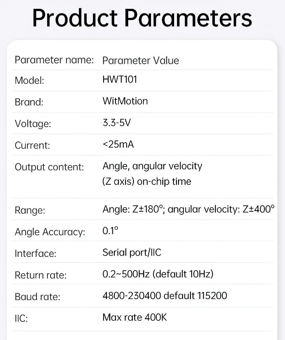 WitMotion HWT101CT High Precision Z-Axis Gyroscope Angle Sensor MEMS Inclinometer axis no drift Module for Robot ROS Drone AGV