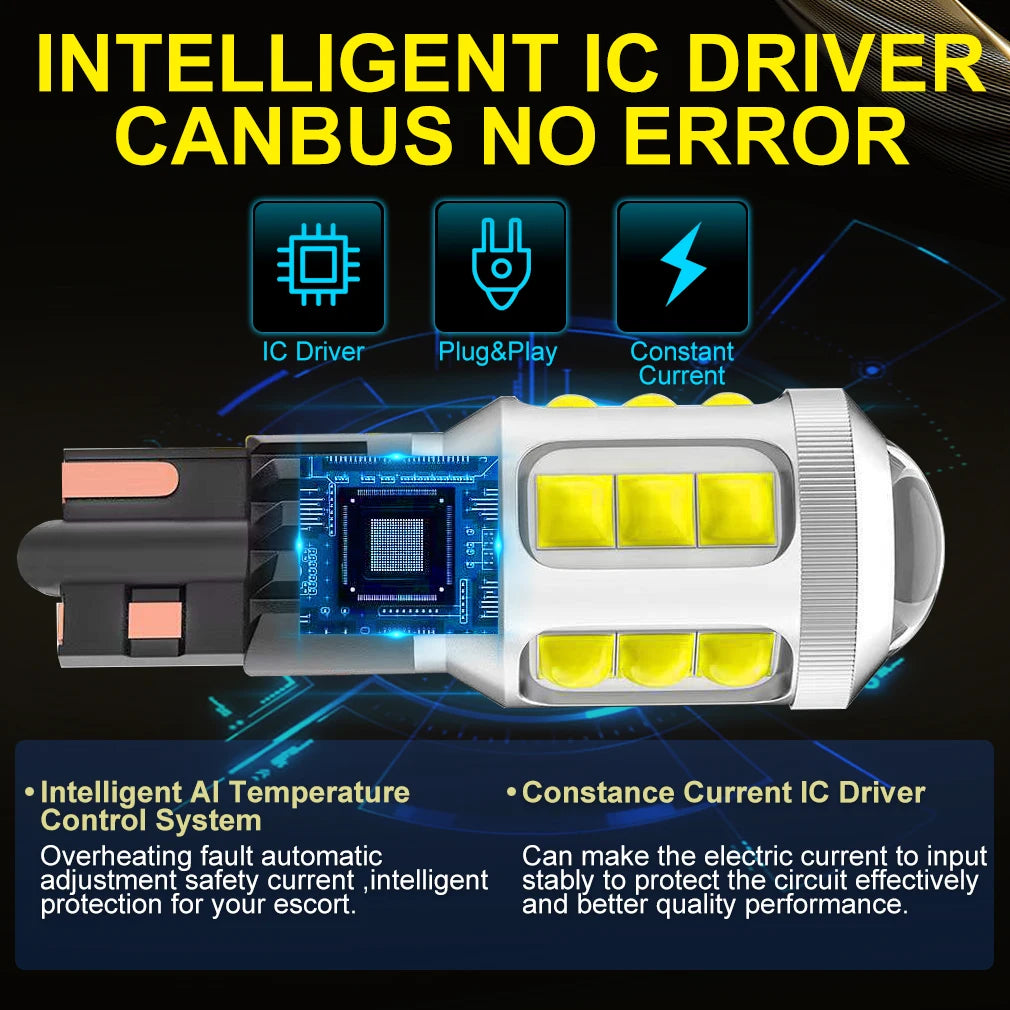 4000LM T15 LED Lamp W16W LED Canbus No Error 3030 Chips 912 921 Bulb Car Backup Reverse Light Super Bright Auto Lamp 6500K