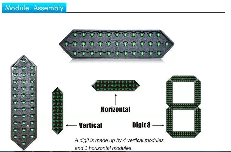 4pcs/lot 10 inch Small Size 7 Segment LED Display For Price/Time/Temperature/Score Sign Outdoor Waterproof Digital module
