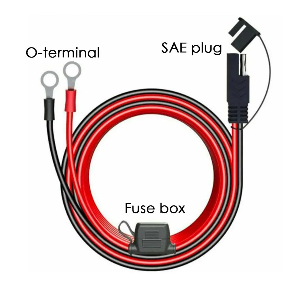 Quick Release SAE Cable With Fuse Terminal O Connector Battery Charger Extension Adapter Wire 16AWG Terminal