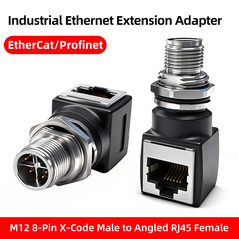 BYXGD M12 X-Code 8Pin A-Code D-Code 4Pin to RJ45 Panel Mount Adapter IP67 Waterproof Ethernet Connector Straight Angled Type