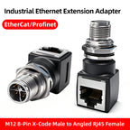 BYXGD M12 X-Code 8Pin A-Code D-Code 4Pin to RJ45 Panel Mount Adapter IP67 Waterproof Ethernet Connector Straight Angled Type