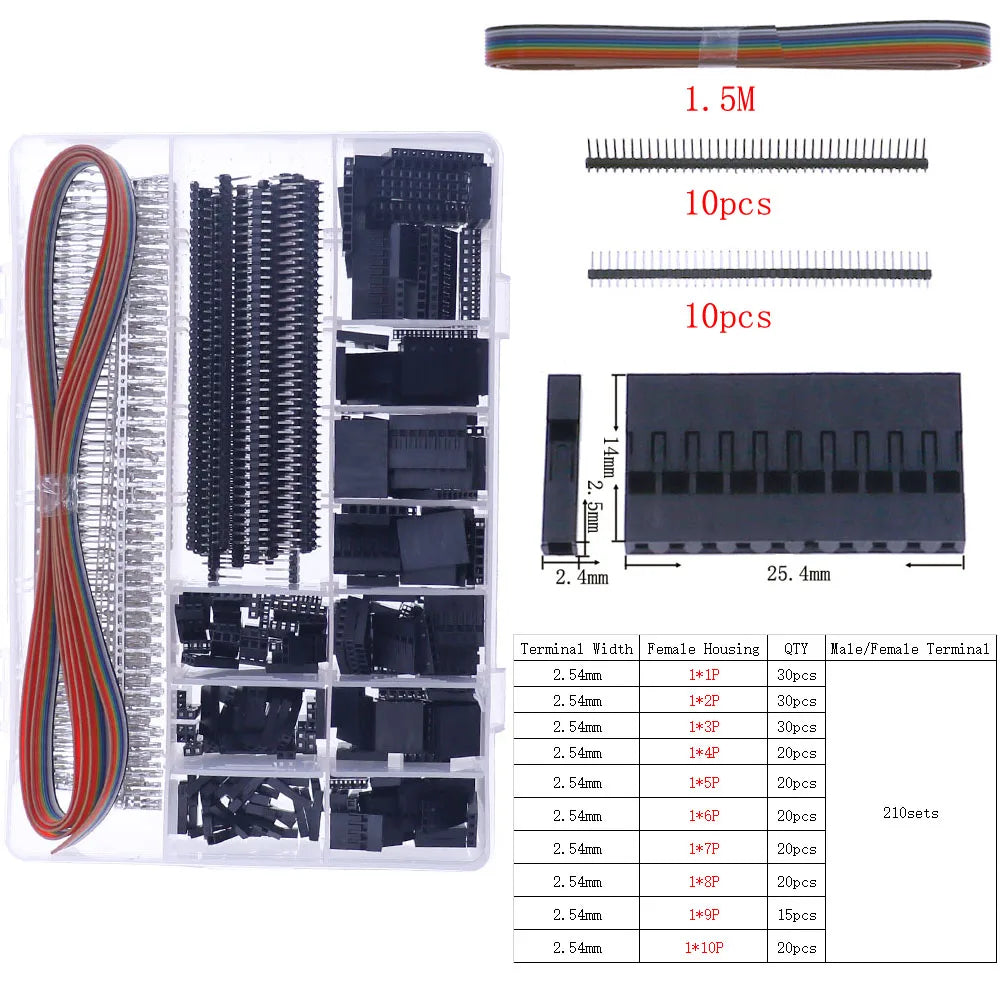 1.25mm PH2.0mm XH2.54mm MX3.0mm VH3.96mm Pitch Terminal Male Female Pin sm Dupont Connector Kit