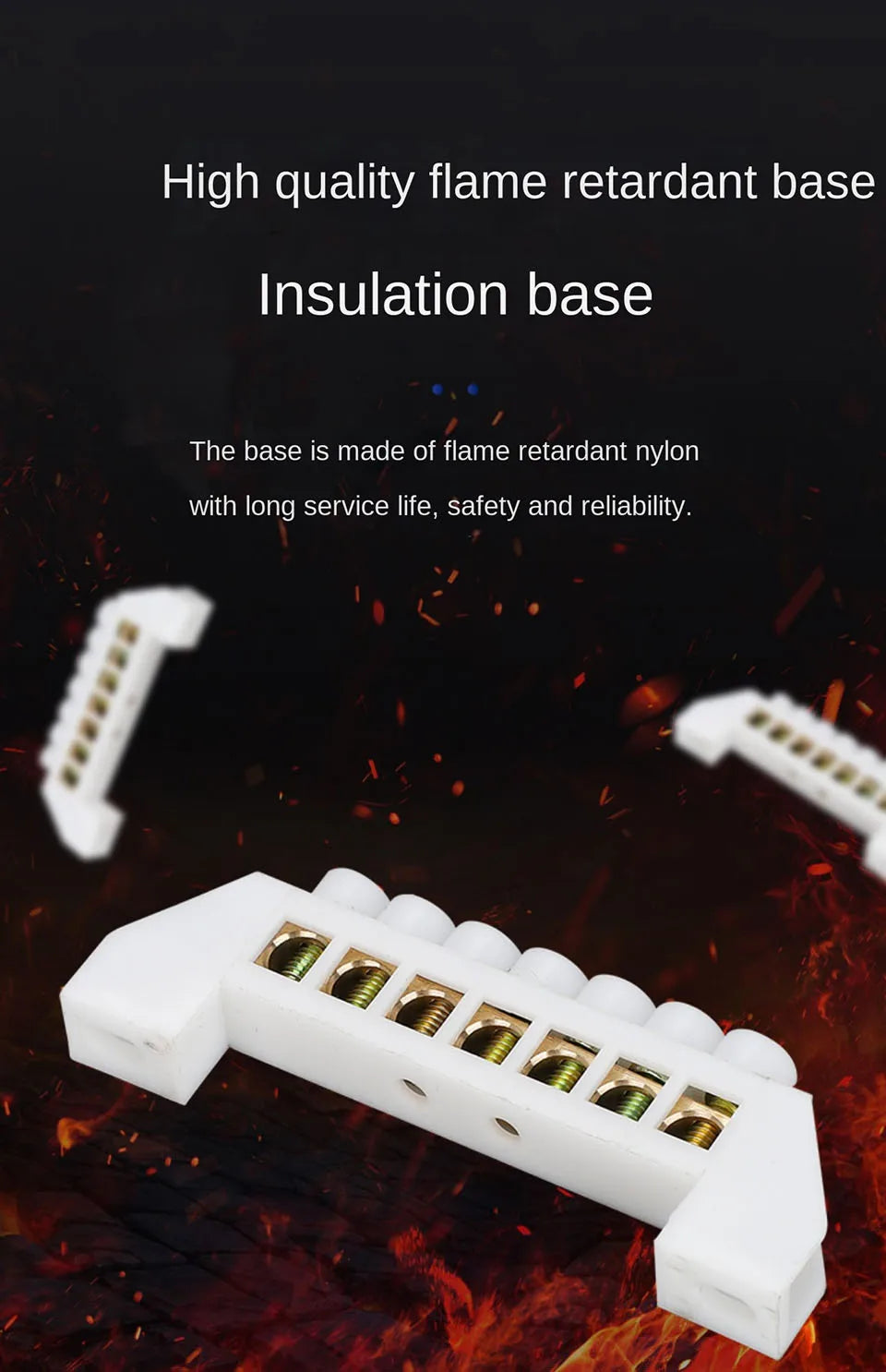 Bridge Type Zero Line Ground Bar Grounding Copper Bar Distribution Box to Zero  Terminal Block Connector Earth Neutral 5-12 Hole