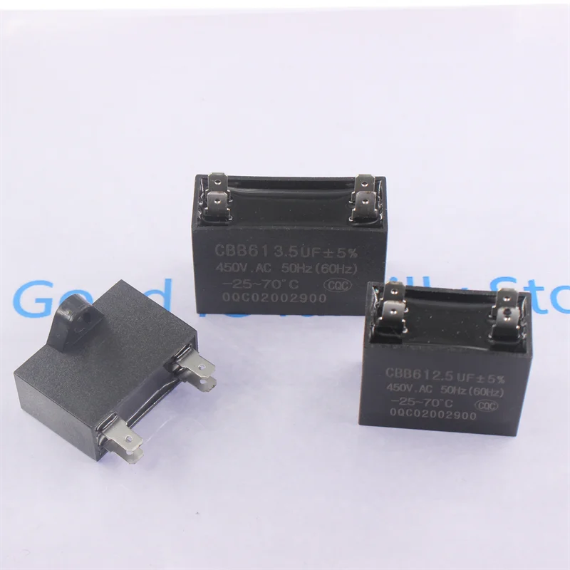 CBB61 Air Conditioner External Fan Start Capacitor 1UF 1.5UF 2.5UF 2UF 3UF 4UF 5UF 6UF 8UF 1.2UF 10UF 12UF 4P 450V capacitor