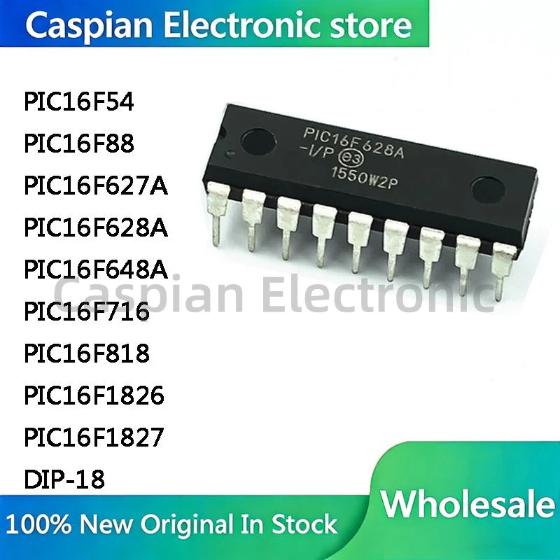 5Pcs PIC16F54 PIC16F88 PIC16F627A PIC16F628A PIC16F648A PIC16F716 PIC16F818 PIC16F1826 PIC16F1827 -I/P DIP-18 IC Chip In Stock