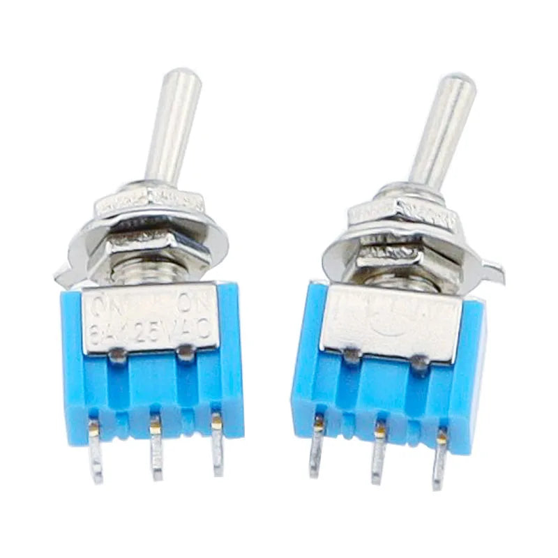 5PCS/10pc/LOT Blue Mini MTS-102 MTS-103 3-Pin SPDT ON-ON ON-OFF-ON 6A 125VAC Miniature Toggle Switches