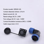 SP20 IP68 Waterproof Quick Connector Socket Multipole Plug Dustproof Right angle Square Industrial Aviation 1-14Pin Connectors