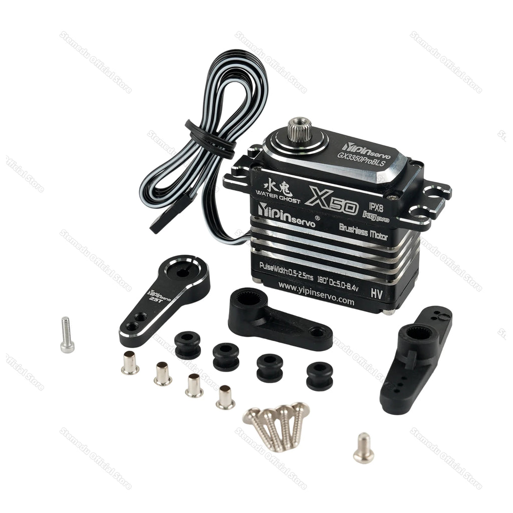 GX Yipin X50 Pro 50KG HV Servo Waterproof IPX8 Digital Brushless Motor for 1/8 1/10 RC Cars/Crawlers 25T Metal Arm Gear 180/270