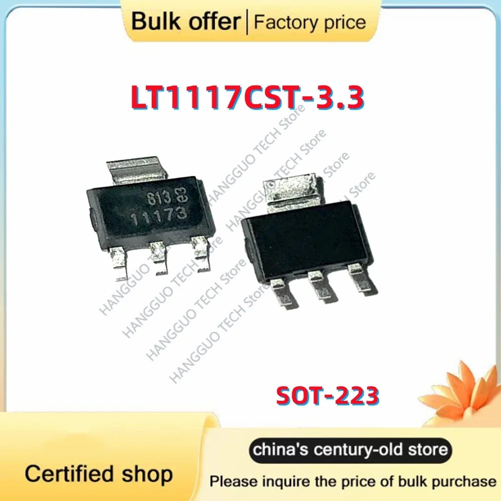5PCS/Lot Brand new original  LT1117CST-3.3 LT1117CS LT1117IST-3.3 SOT223 Output 3.3V LDO voltage regulator chip