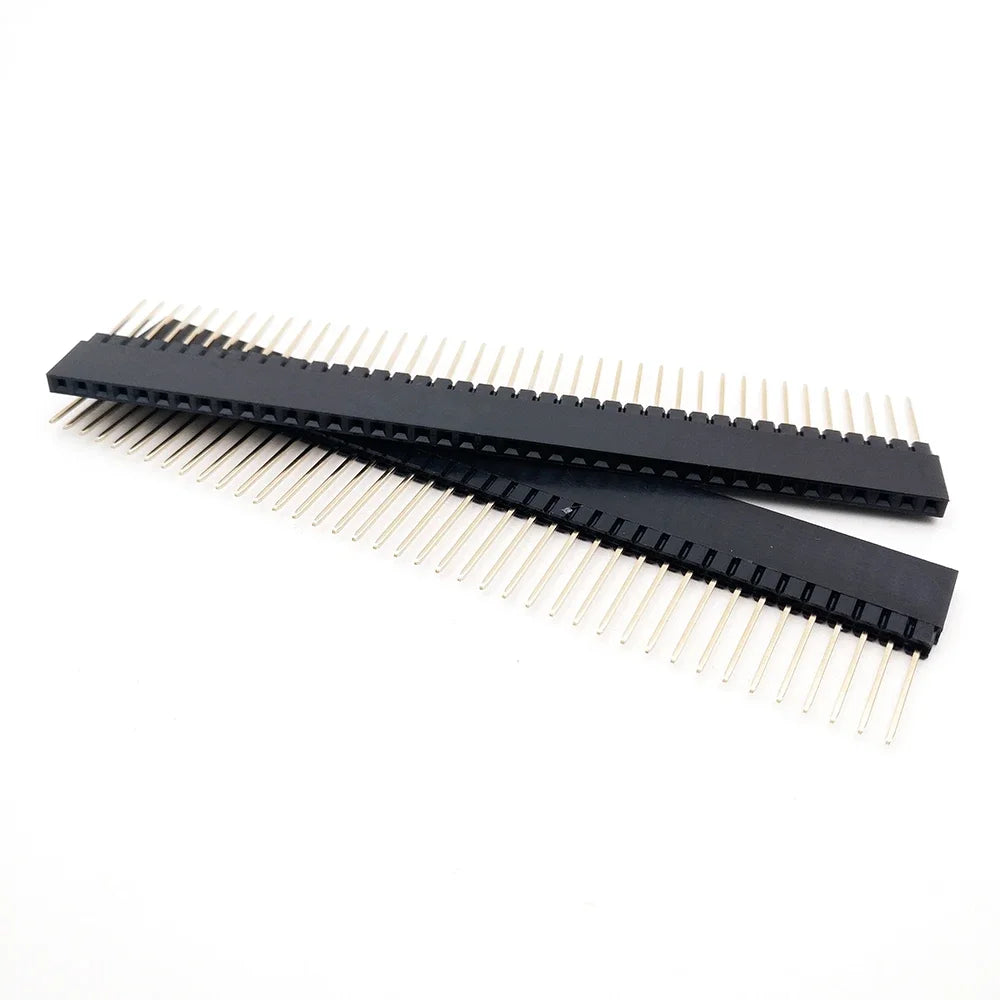 PC104 Single Row Female Header 1x40 Pin, 2.54mm Pitch Long Pin Stacking Connector Strip (5/10/20 Pcs)