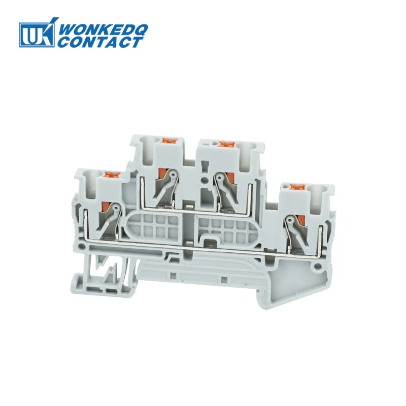 10Pcs PTTB 2.5 Push-in Double Level Din Rail Terminal Block 2 Layer 2.5mm² Plug Electrical Wire Connector PTTB2.5