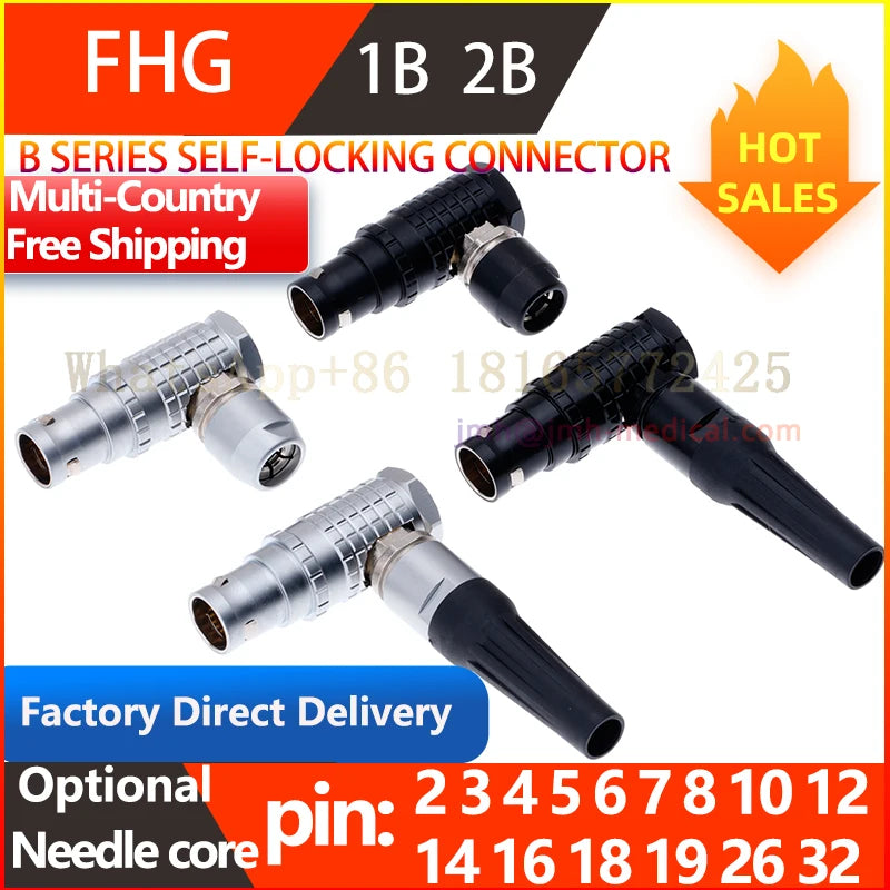 FHG 1B 2B push-pull self-locking aviation connector, 2 3 4 5 6 7 8 10 12 14 16 18 19 26 32 pin audio equipment camera power plug