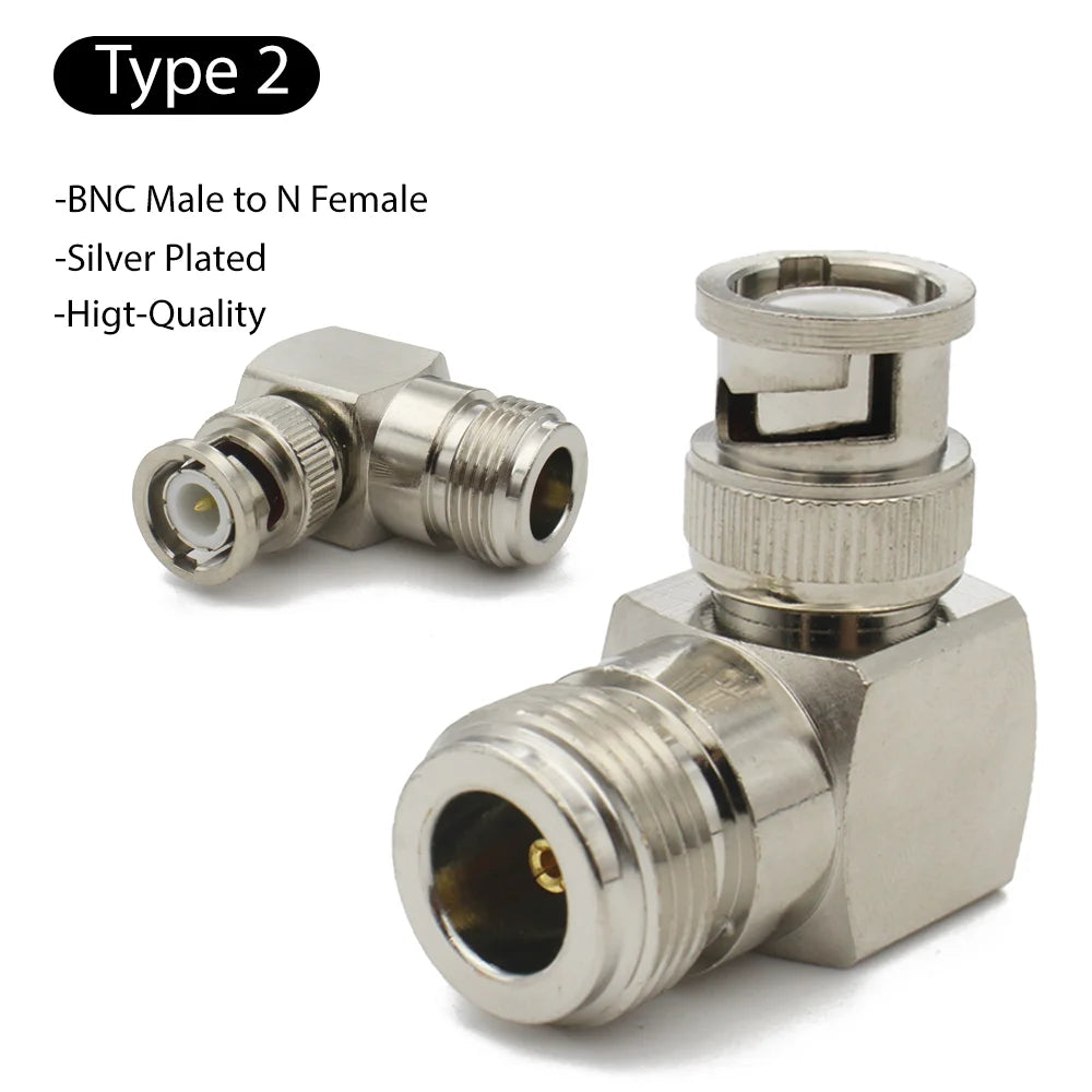 RF Coaxial Connector L16 N To BNC Male Female Connector 90 Degree Right Angle Adapter RF Transmission Cable Wire Terminals