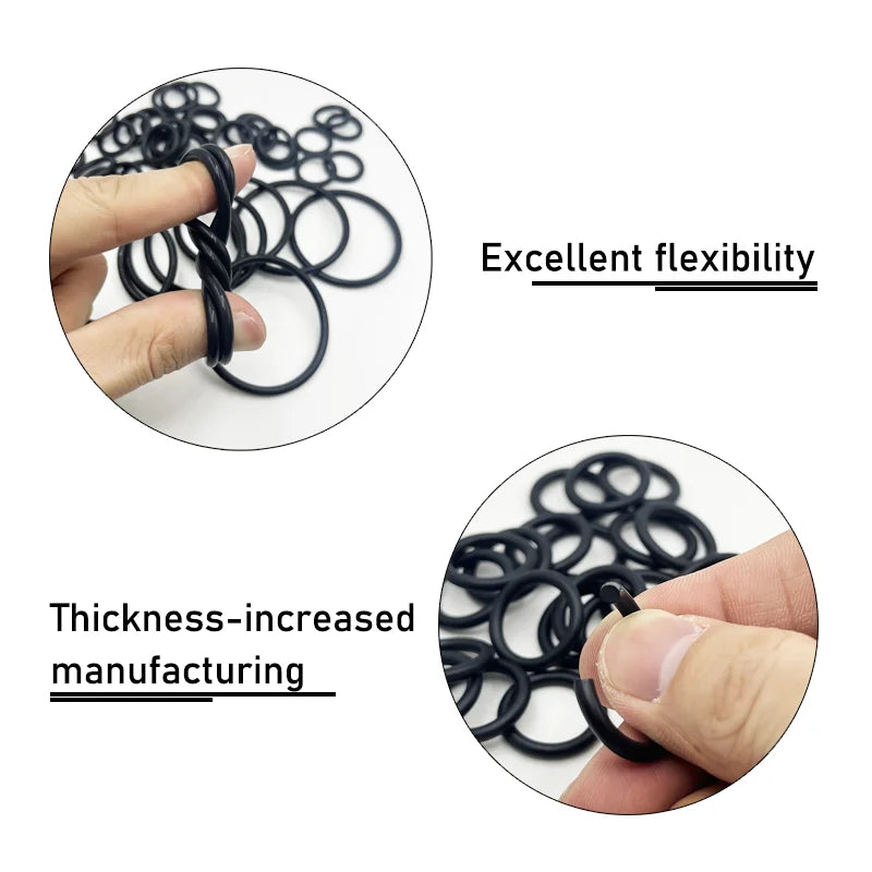 100/50Pcs Rubber O Ring CS 1/1.5/2.0/2.4/3.1/4.0 Sealing Washer NBR O-ring Plumbing Gaskets Oil Resistant High Temperature Oring