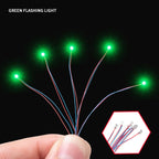 10pcs Flashing LED SMD 0805 3V Lamp Model Train Pre-soldere 30cm Connection Train Railway Layout/Starship/Robot/Cars Scene Decor