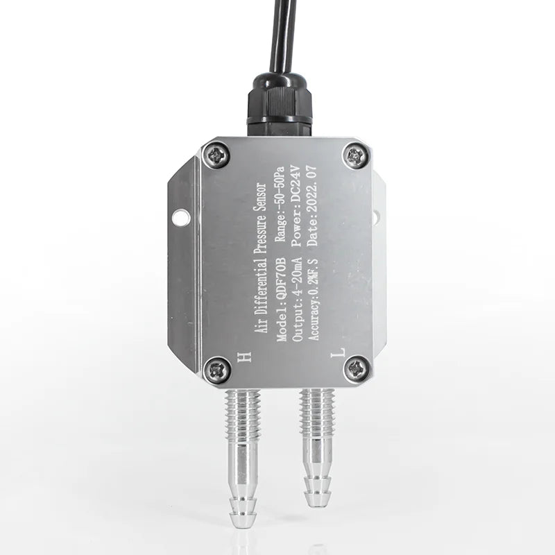 QDF70B -10kPa-10kPa 4-20mA 0-10V Wind Differential Pressure Transmitter Air Pressure Sensor