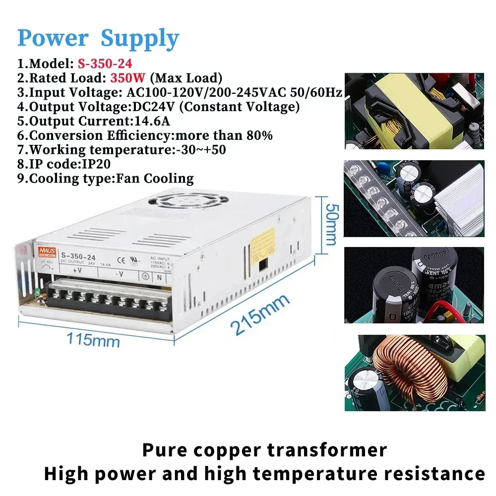 1/2/3/4/5 Axis Kit Nema23 Closed Loop Stepper Motor 1.2Nm/2Nm/3 Nm DC Hybird Servo With Encoder Motor Drive Kit  For CNC