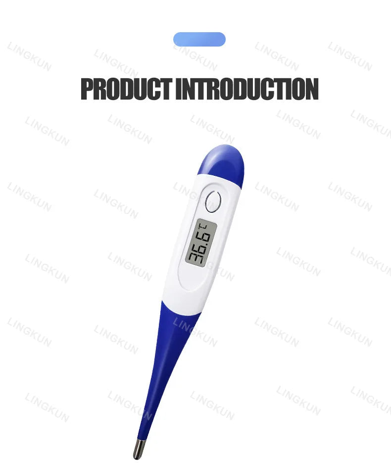 Thermometer for Adults, Soft Head Digital Oral Thermometer for Fever, Basal Thermometer with 15 Seconds Fast Reading