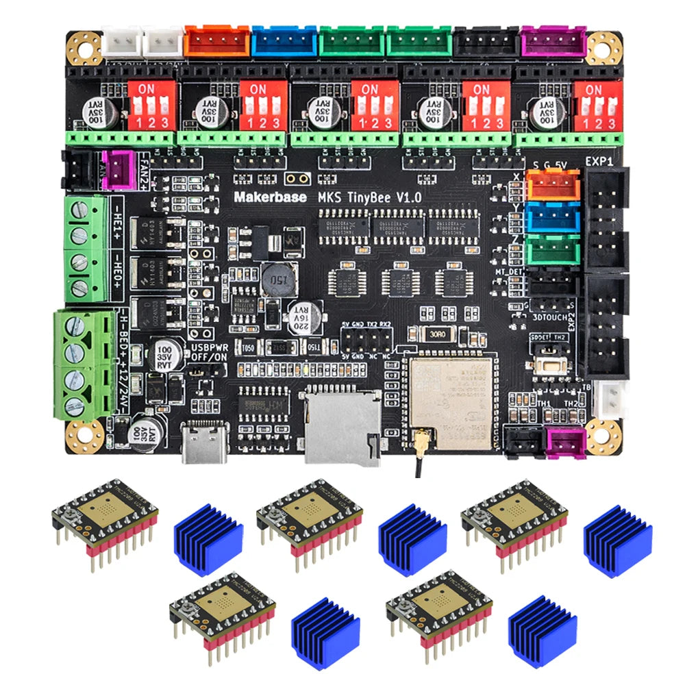 Makerbase MKS TinyBee 3D Printer Motherboard Control Board ESP32 Fit Mini12864 Wifi Control Compatible A4988 TMC2209 Driver
