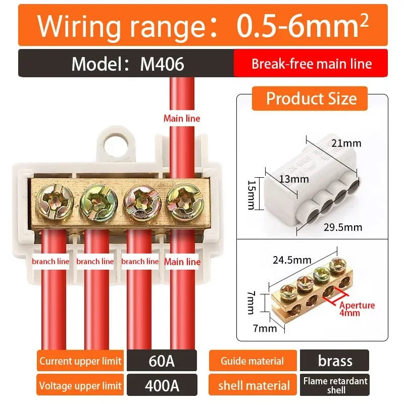 5/10PCS T-type High power branch terminal wire terminal Quick Junction Box Terminal Block Electric Cable CONNECTORS  copper