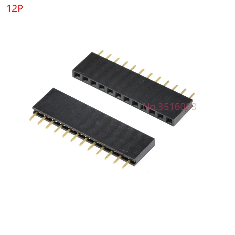 10PCS 2/3/4/5/6/7/8/10/12/16/20/40 Pin Single Row Straight Pin Female Header 2.54MM Pitch Connector Socket 2P/3P/4P/16P/20P/40P