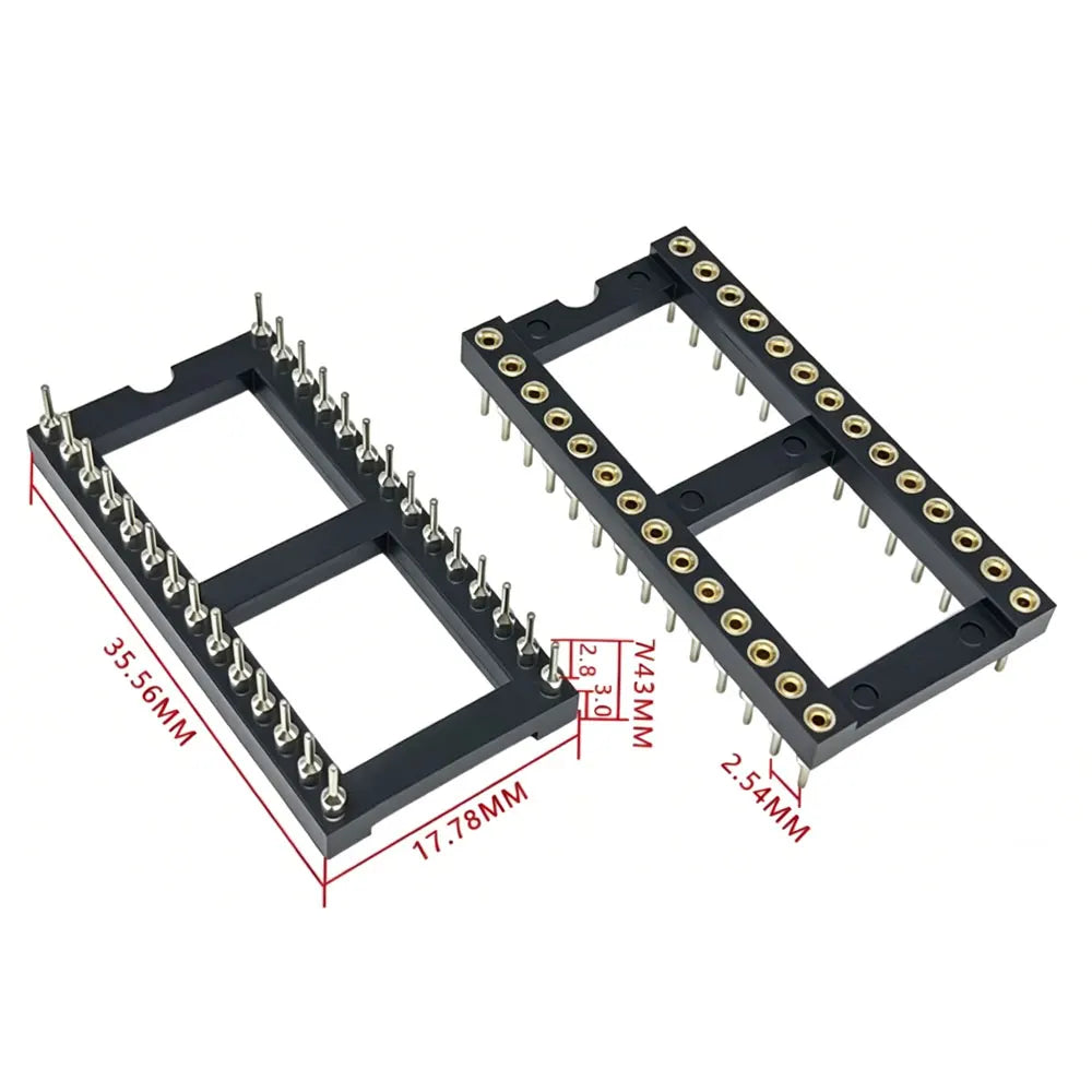 5PCS DIP-8 DIP14 DIP16 DIP18 DIP20 DIP24 DIP28 DIP32 DIP40 PIN Round IC SOCKET  Round Hole DIP IC Sockets Adaptor Solder Type