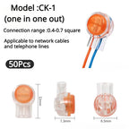50Pcs K1 K2 K3 Connector UY1 UY2 UR Wire Connector, Waterproof RJ45 RJ11 Telephone UY Splice Connector Network Cable Terminals
