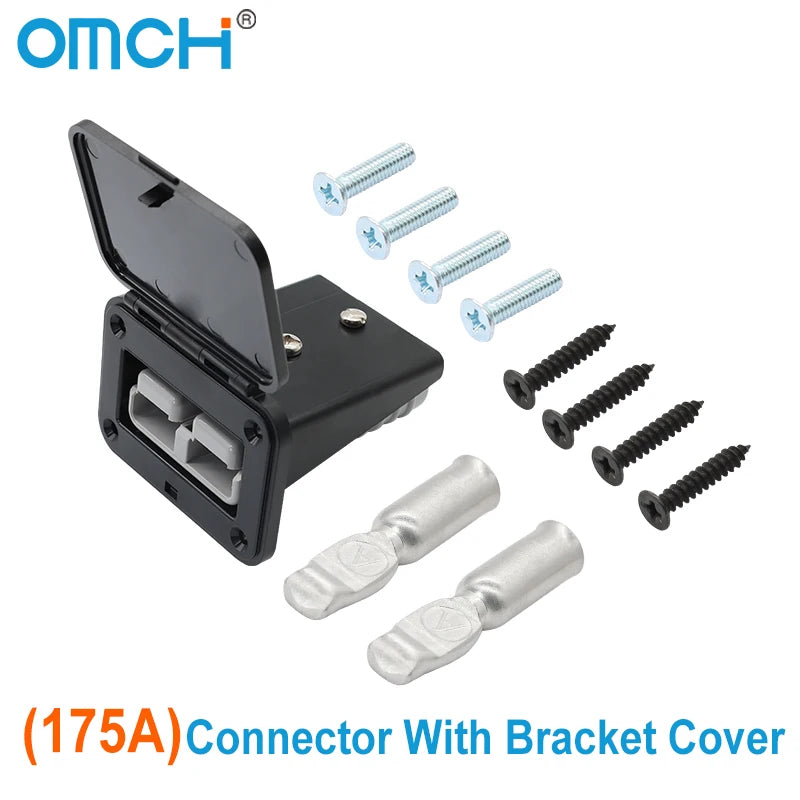 OMCH 1/2/5PCS 50A/120A/175A For Double Pole Plug Connector with Mount Bracket Panel Cover For Boat Truck Cable Connectors Plug