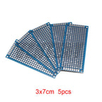 5-10PCS 3x7cm 4x6cm 5x7cm 7x9cm Prototype BoardsBlue Circuit Perfboard Double Sided Circuit Boards DIY Electronic Kit