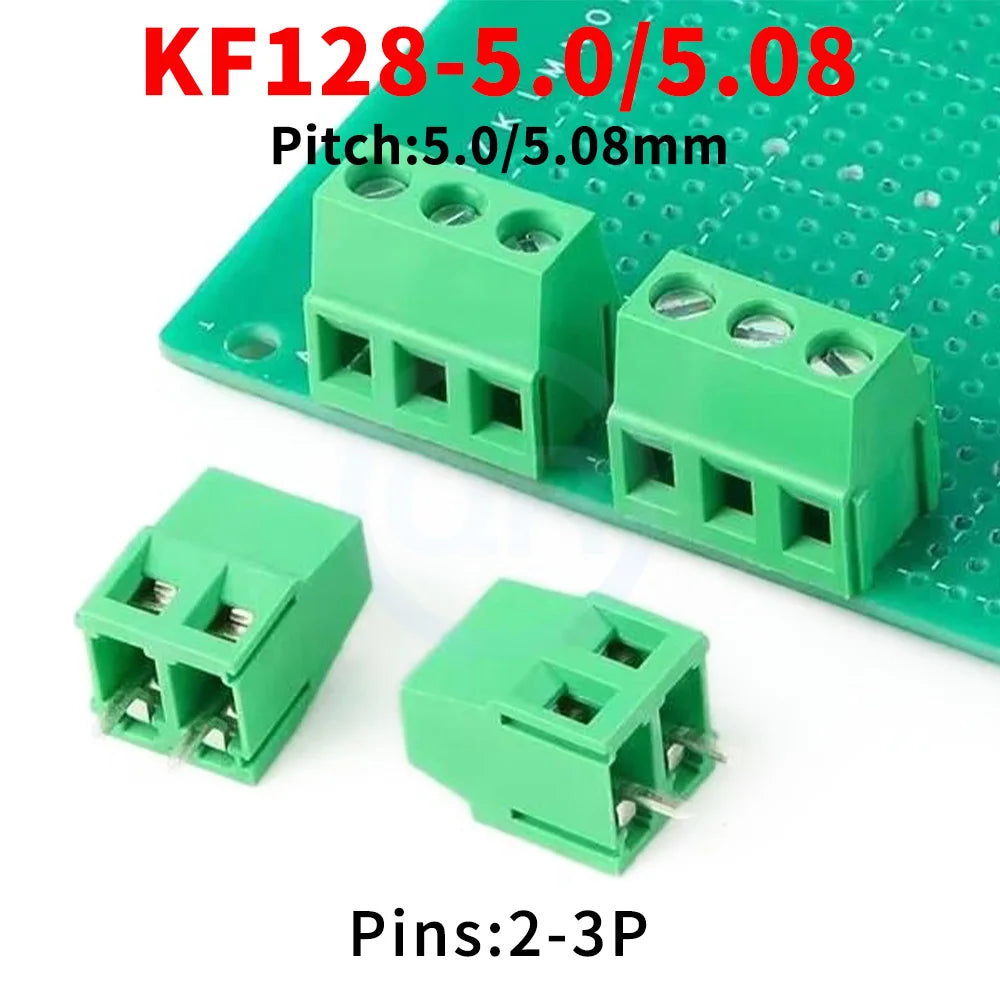 (10 pcs) KF128 5.0mm 5.08mm Straight Plug 300V 10A 5.0 / 5.08 Pitch Screw Type PCB Terminal Block Splicable 2-3Pin JM128