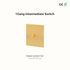 Avoir Metal Panel Toggle Switch 2 Way Gold Copper Lever Wall Power Socket European Plug Usb Type C Charging Port Lighting Dimmer