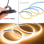 5V USB 3mm PCB COB LED Strip Light with Switch Dimmer Remote Control 320 LEDs High Density Linear Lighting Flexible Tape Lamp