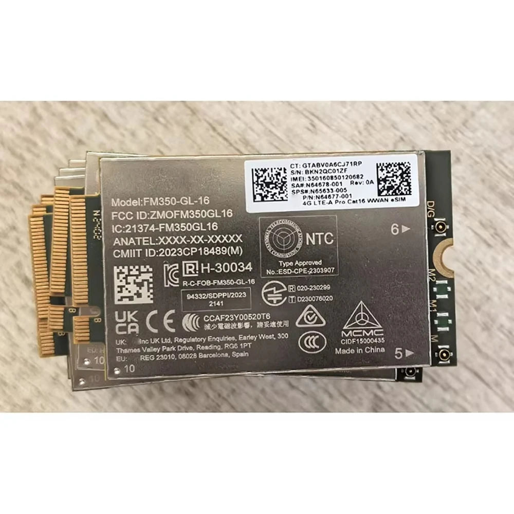 FM350-GL-16 LTE Cat16 M.2 Module eSIM GNSS Receiver SPS# N65633-005 4G WWAN Card For Laptop FDD-LTE TDD-LTE LTE-A Pro
