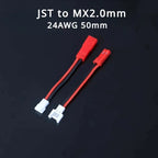 1/5/10Pcs JST Male/Female To MX2.0mm Male/Female 2P Lithium Battery Conversion Cable 51005  24AWG Length 50MM 5CM Silicone Wire