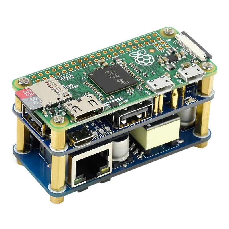 Raspberry Pi Zero PoE Power Over Ethernet/USB HUB HAT 3 X USB 2.0 Ports 802.3af-Compliant For Raspberry Zero W / Zero WH