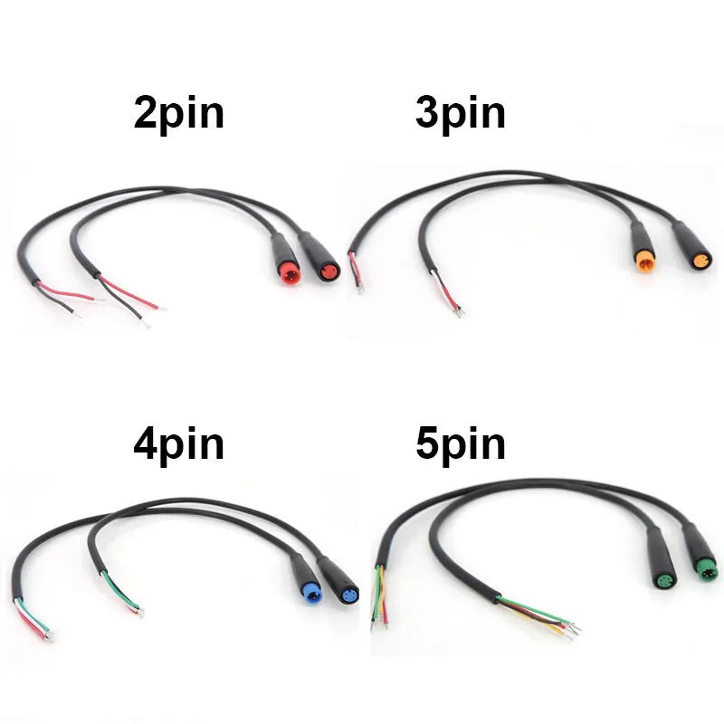 M6 M8 2/3/4/5 Pin core 6mm male female Julet Electric ebike Butt Plug Connector Cable Signal Sensor waterproof Scooter wire