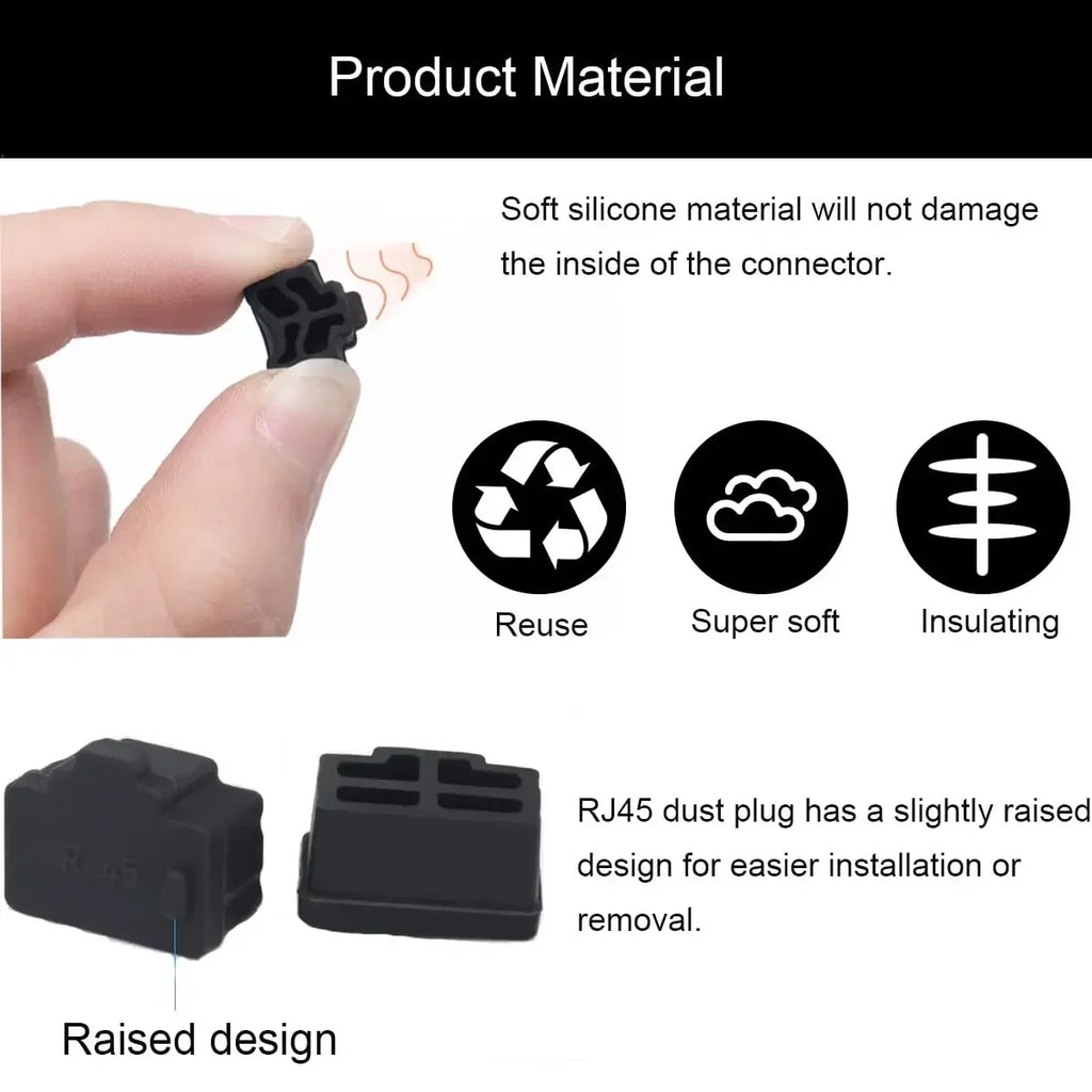 Ethernet Hub Port RJ45 Anti Dust Cover Cap Protector Plug RJ45 DustPlug For Laptop/ Computer/ Router RJ45 Connector Port Caps