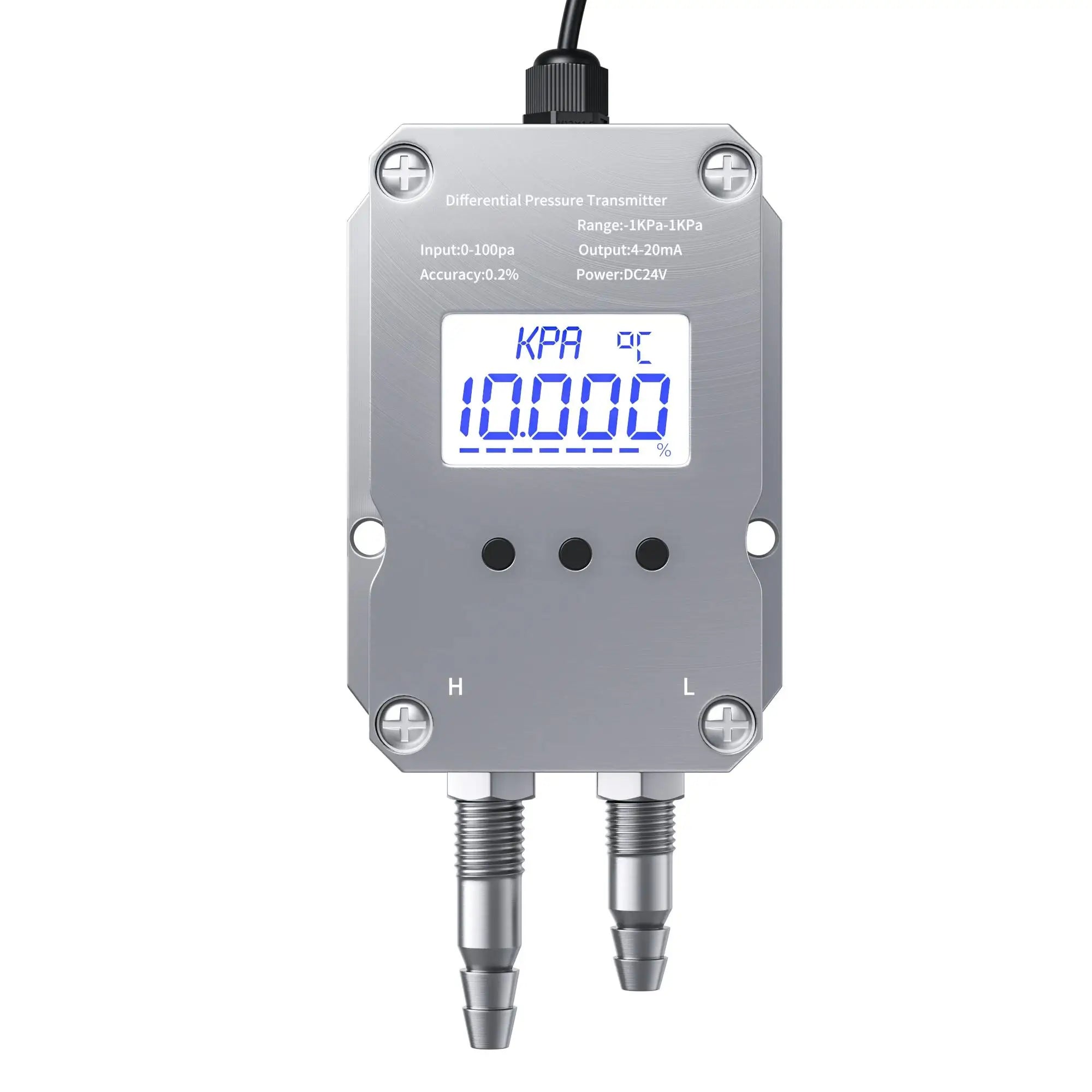 Digital Differential Pressure Transmitter 4-20mA 0-10V 0-5V RS485 Wind Air Pressure Sensor 0-50pa 0-100pa 0-200pa 0-2Kpa
