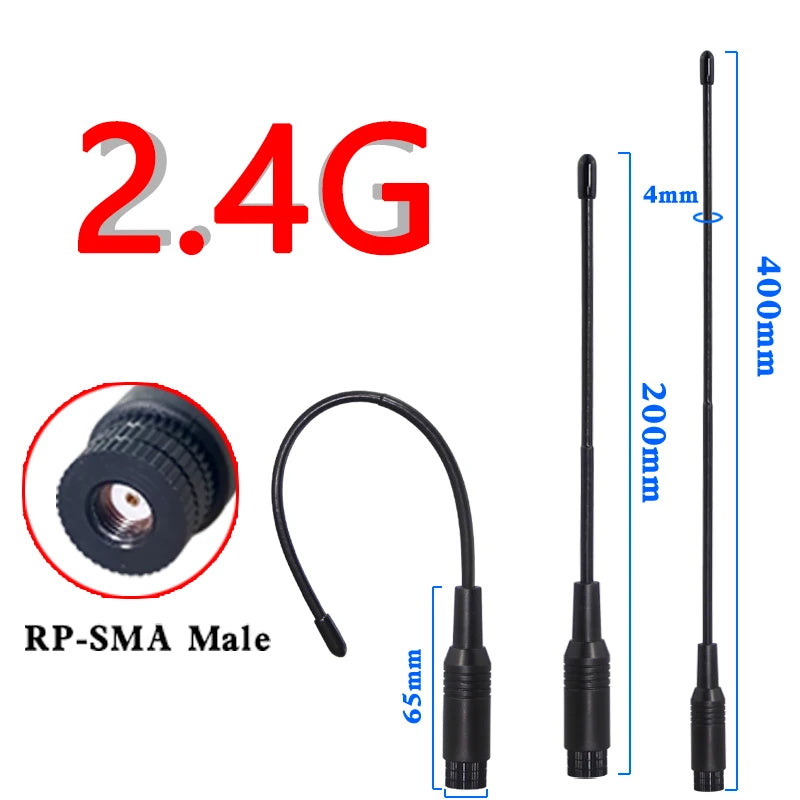 Rp-SMA Male 2.4G Antenna 2400-2500MHz High Gain Soft Antenna External WIFI Router Bluetooth Wireless Network Card Module Antenn