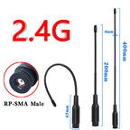 Rp-SMA Male 2.4G Antenna 2400-2500MHz High Gain Soft Antenna External WIFI Router Bluetooth Wireless Network Card Module Antenn