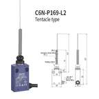 CNTD Micro Limit Switch C6N Series C6N‑101 C6N‑102 C6N‑111 C6N‑121 1NO1NC 10A 250V IP67 Waterproof For Automated Machinery
