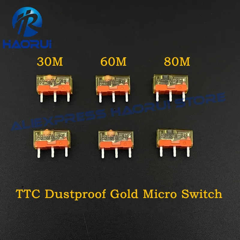 5Pcs TTC Dustproof Gold Switch 30 60 80 Million Clicks Lifetime Game mouse button Gold Contactor mouse left right micro Switches