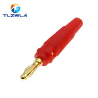 5PCS New 4mm Plugs pure copper Gold Plated Musical Speaker Cable Wire Pin Banana Plug Connectors