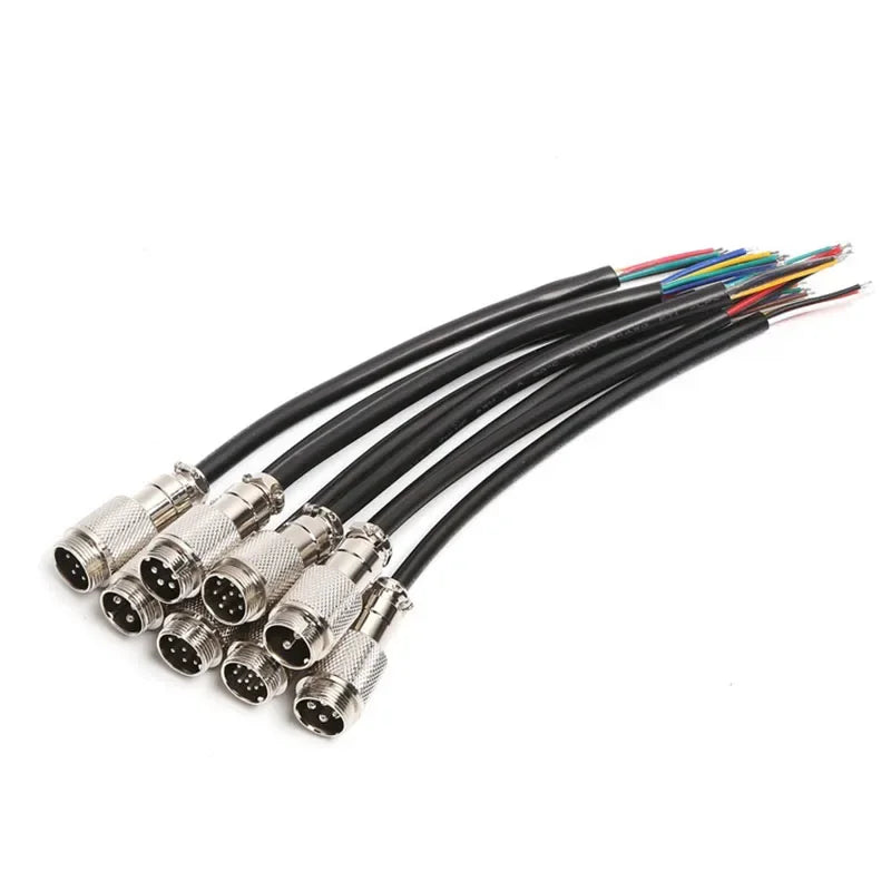GX16 2 3 4 5 6 7 8 9 10 Pin Aviation Plug Socket with Wire M16 4-7A Connector Cable Customized Male Female Extension Line 1-5M