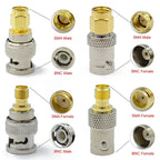 BNC to SMA / RP-SMA RF Adapter Connector Male Female Straight 4-Hole Flange Coaxial Converter for FPV WiFi Radio Antenna Systems