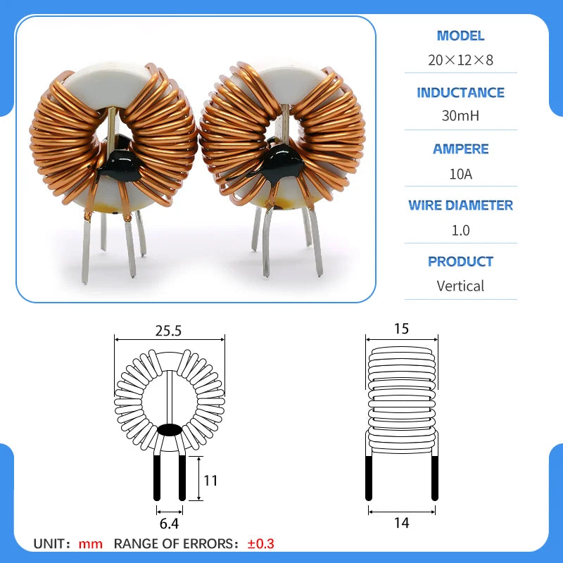 12x8.5x5 20x12x8 26x16x10 Amorphous Nanocrystalline Inductors Toroidal Choke Common Mode Filter Inductor
