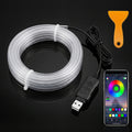 Car Interior Ambient LED Strip Lights RGB Fiber Optic Atmosphere Ultra-thin Heat-resistan Neon Lighting APP Control Decor Lamps